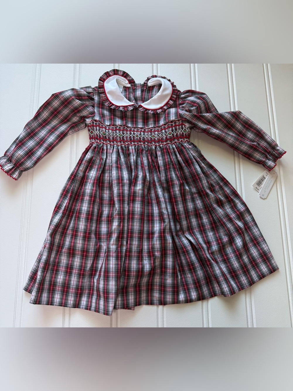 Edgehill Collection Girl 2T Smocked Dress Red Plaid Dress NEW